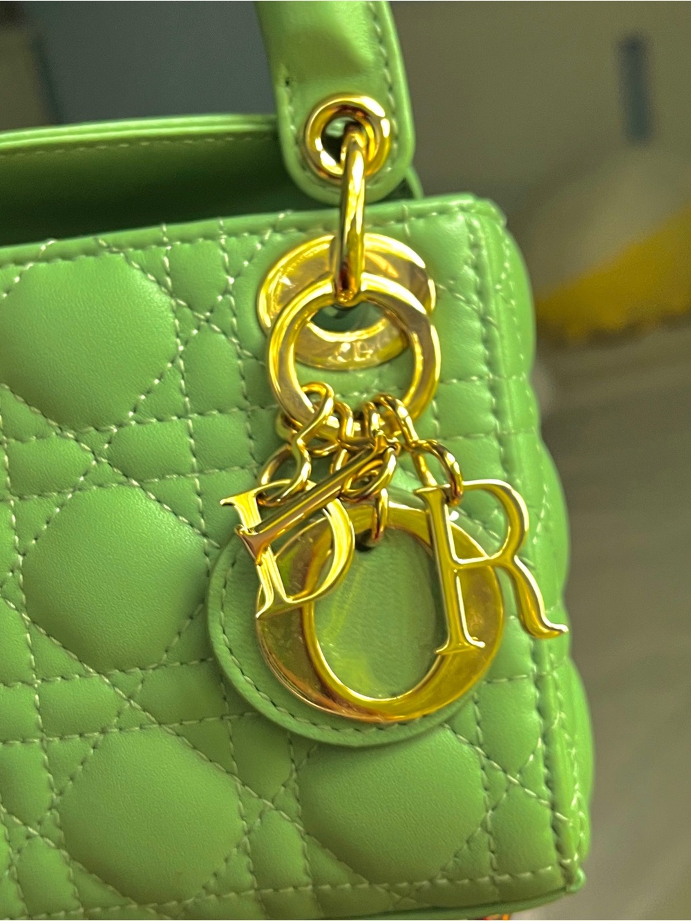 Lady Dior Lambskin quilted bag with Gold Hardware - Picture 2 of 9
